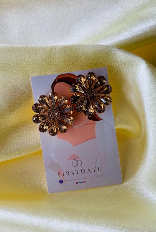 Gold Plated Cubic Zirconia Floral Studs