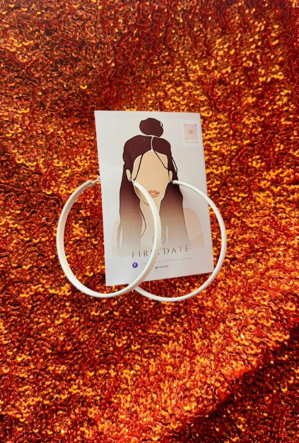 White Plated hoop Earrings
